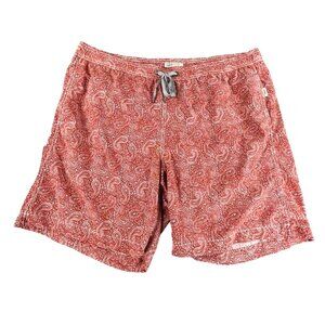 Onia Paisley Swim Shorts Trunks Mens XXL Red Lined